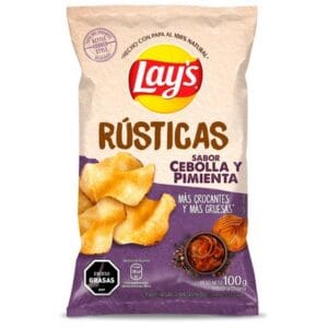 Lays Rústicas Sabor Cebolla y Pimienta 100g