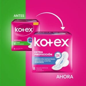 Toallas Femeninas Kotex Extra Proteccion 8 U