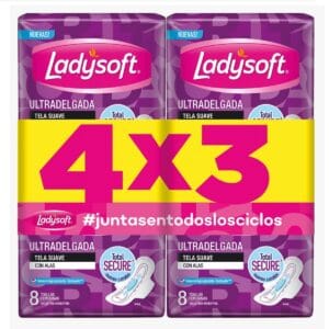 Toallas Femeninas Ladysoft Ultradelgada Tela Suave 4x3