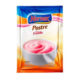 Postre Sabor Frutilla Hornex