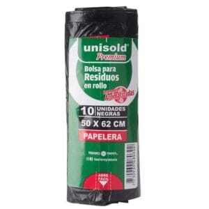 Bolsas de Papelera Para Residuos Negras Unisold Premium 10 Unidades