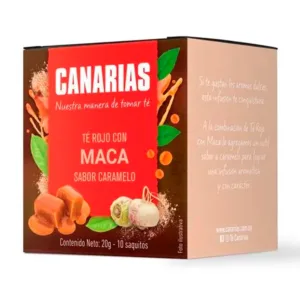 Té Rojo con Maca Sabor Caramelo Canarias 10 Unidades
