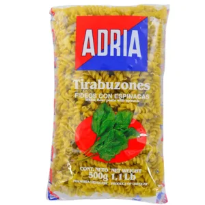 Fideos Adria Tirabuzones Con Espinaca 500g